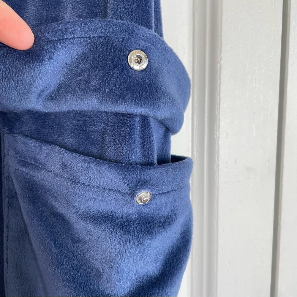 y2k 2000s Juicy Couture Cargo Utilty Velour Track Pants Women’s S Blue Big Bling - Picture 6 of 16